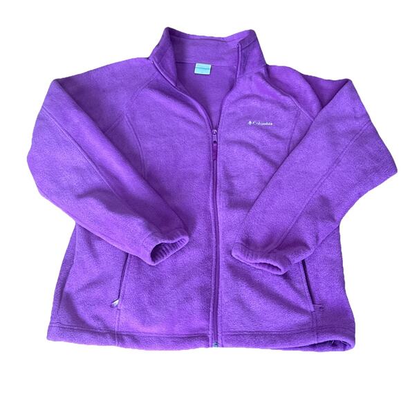 Columbia Jacket Womens‎ 1X Purple Long Sleeve Full Zip Fleece Outdoor Hiking - Picture 1 of 5